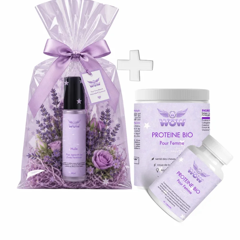 باك المكمل الغدائي بروتين بودر وبروتين كابسول  وزيت المناطق الأنتوية هدية    pack proteine poudre+ capsules et huile zonnes feminines