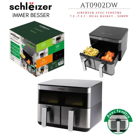 Air Fryer Schleizer 2 tiroirs  -
