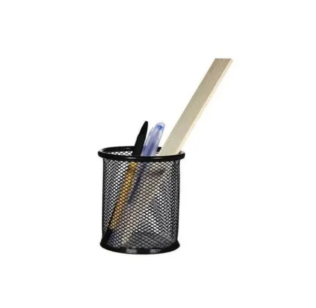 PORTE STYLOS MÉTALLIQUE ROND NOIR