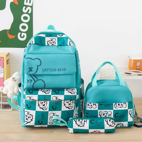 Ensemble scolaire universel Bear 3-en-1 44 × 30 × 14 cm vert