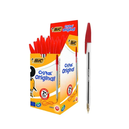 BOITE DE 50 STYLOS BILLE BIC ROUGE
