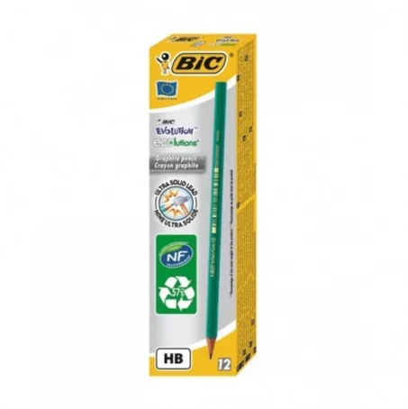 BOITE DE 12 CRAYONS HB BIC EVOLUTION ECOLUTIONS