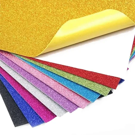Papier Mousse autocolant avec Paillettes A4 - 10 Feuilles