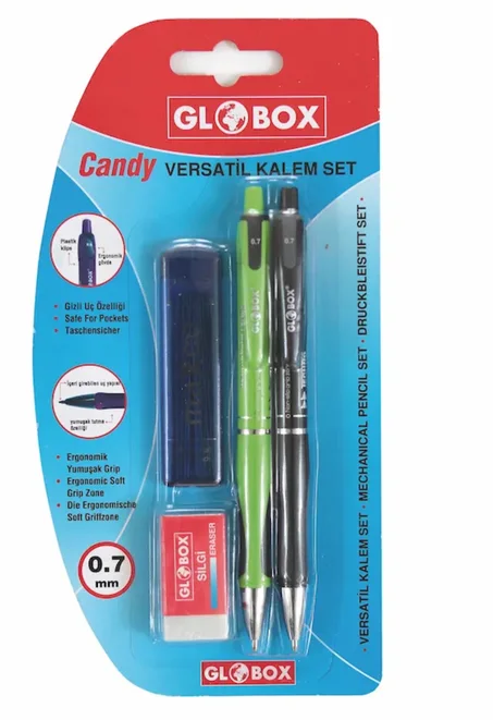2 PORTE-MINES 0.7mm+Recharge+GOMME GLOBOX