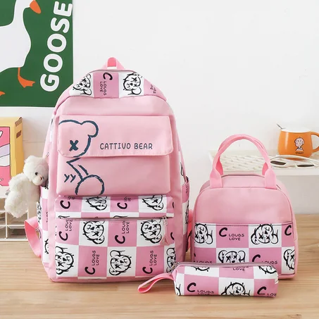 Ensemble scolaire universel Bear 3-en-1 44 × 30 × 14 cm Noir