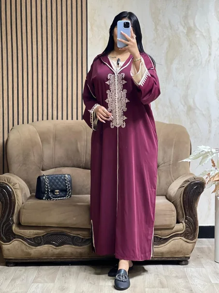 صولد خطير 👑 جلابة 2 بياس كريب روزا قفطان ستان دوسوا👑