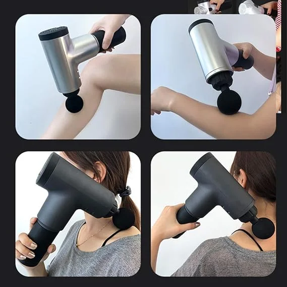 Pistolet de massage électrique avec 4 têtes