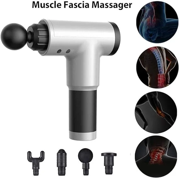 Pistolet de massage électrique avec 4 têtes