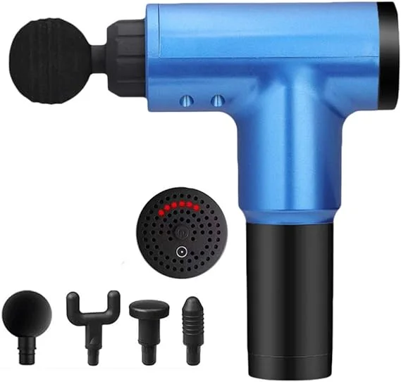 Pistolet de massage électrique avec 4 têtes