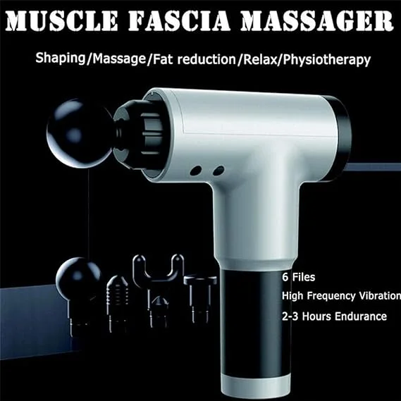 Pistolet de massage électrique avec 4 têtes