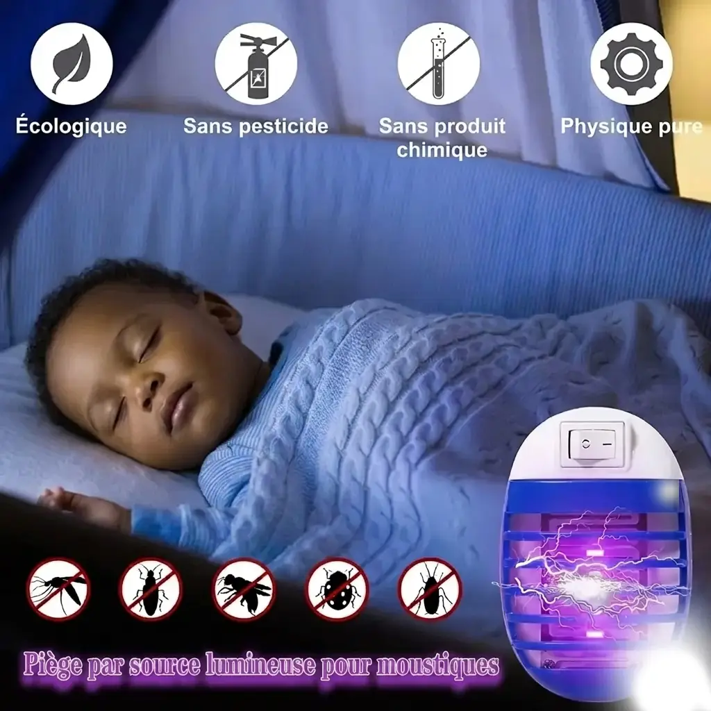 Prise Anti-Moustiques Photocatalytique Haute Précision – Nuits Paisibles & Sommeil Protégé