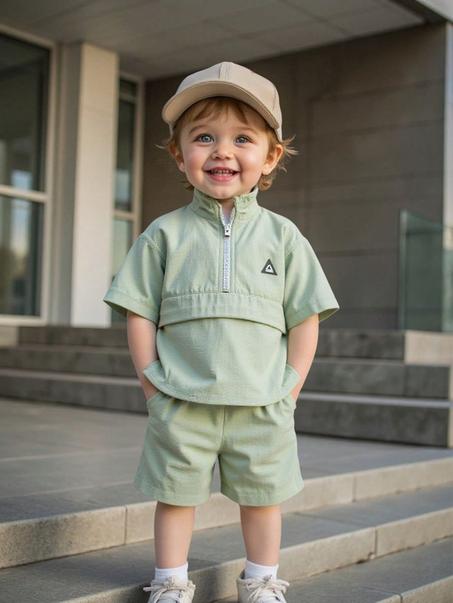 طقم صيفي للاولاد من قطعتين