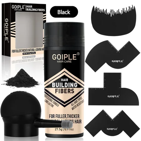 Fibras Espesantes para Cabello y Conjunto de Aplicador con Bomba, Conjunto Profesional de Peinado - Spray de Mejora de Barbero con Fibras Capilares para Cabello y Barba Masculinos - Potenciad