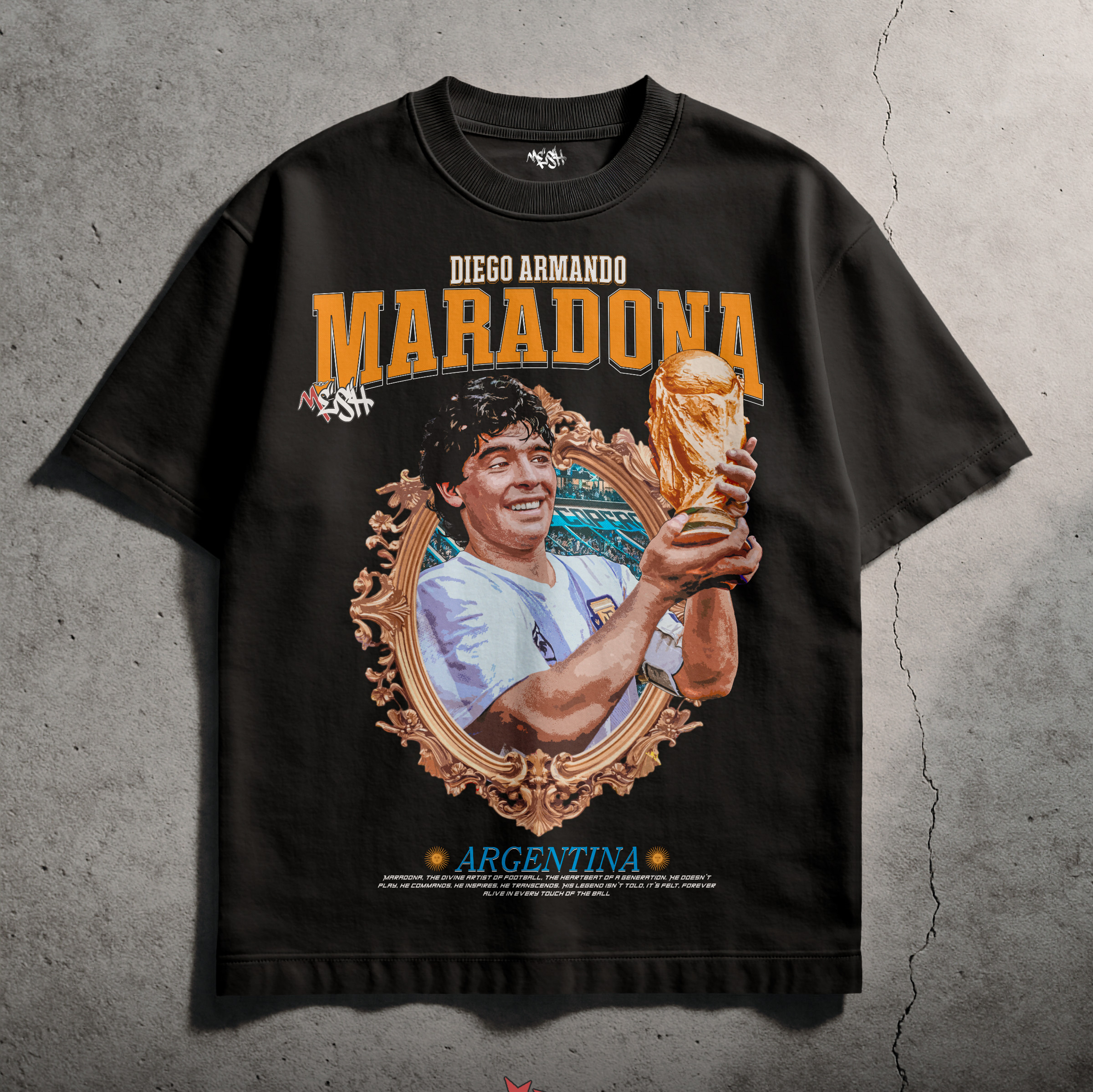 Diego Maradona Oversized T-Shirt – Football Icon Tribute Tee