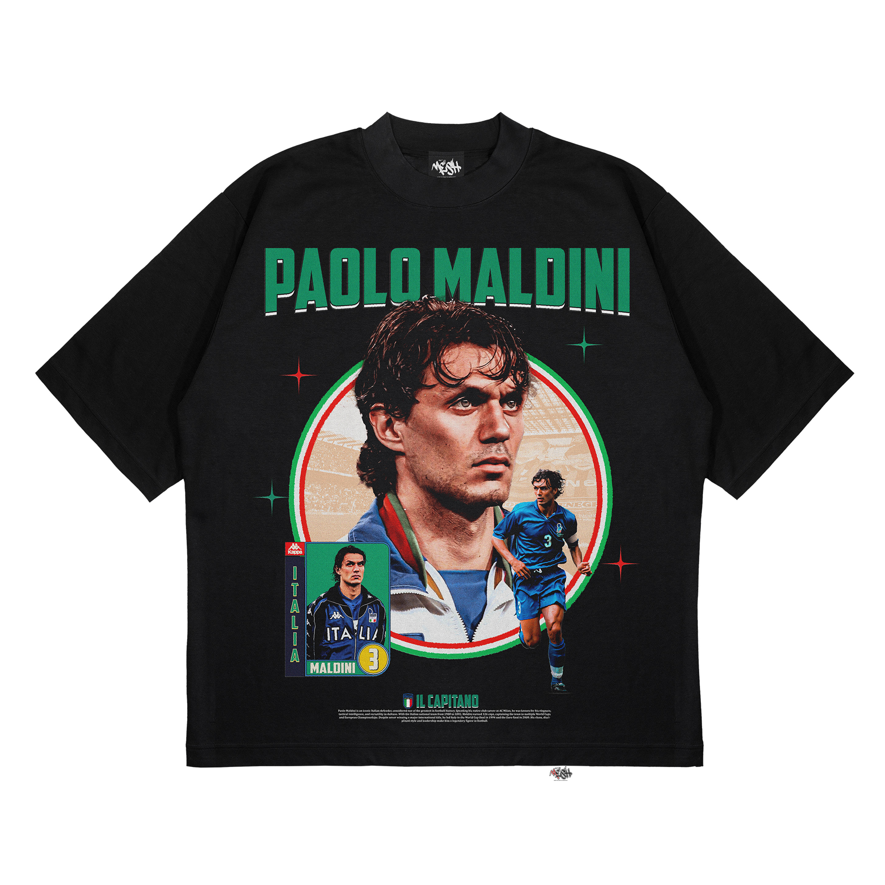 Paolo Maldini Oversized T-Shirt – Italy “Il Capitano” Football Legend Tee