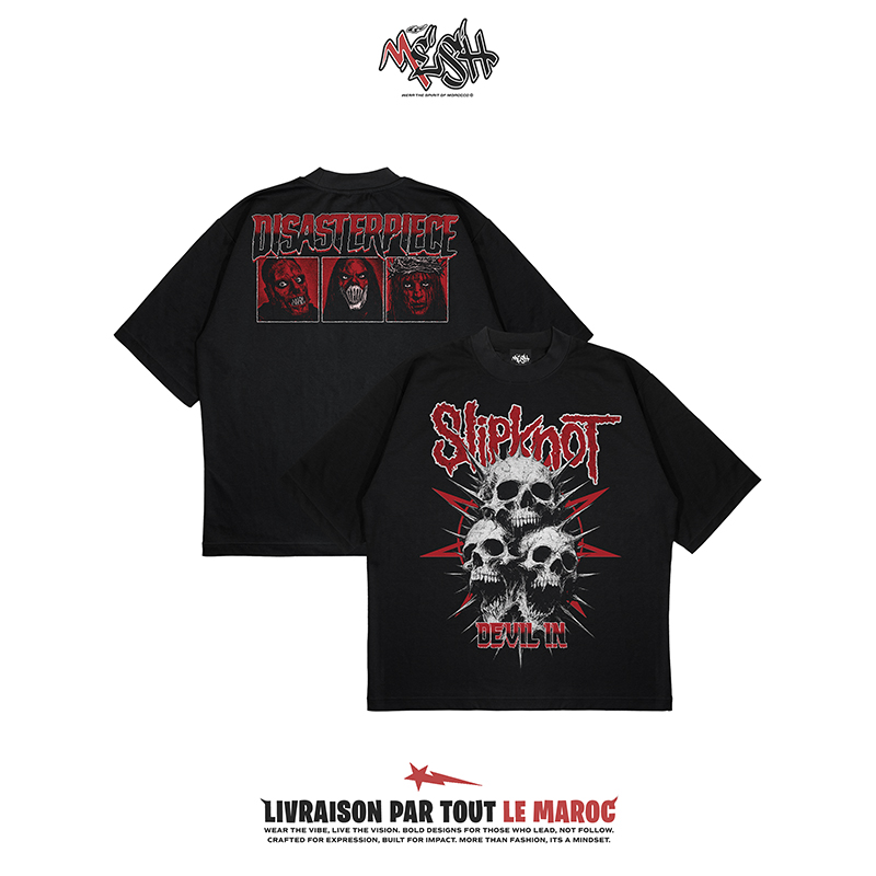 Slipknot Oversized T-Shirt – Heavy Metal Masked Band Graphic Tee
