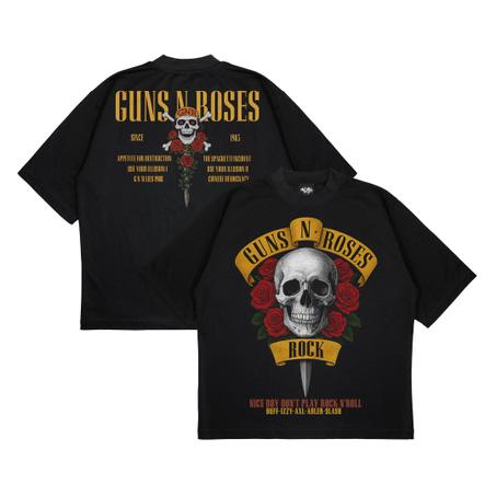 Guns N’ Roses Skull & Roses Oversized T-Shirt – Vintage Rock Graphic Tee