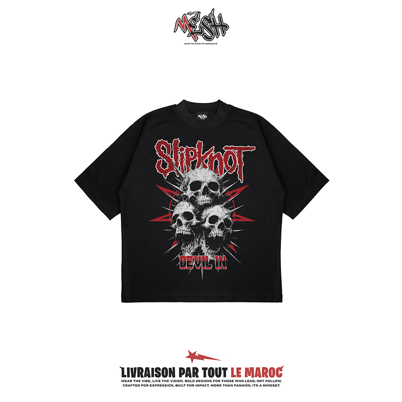 Slipknot Oversized T-Shirt – Heavy Metal Masked Band Graphic Tee