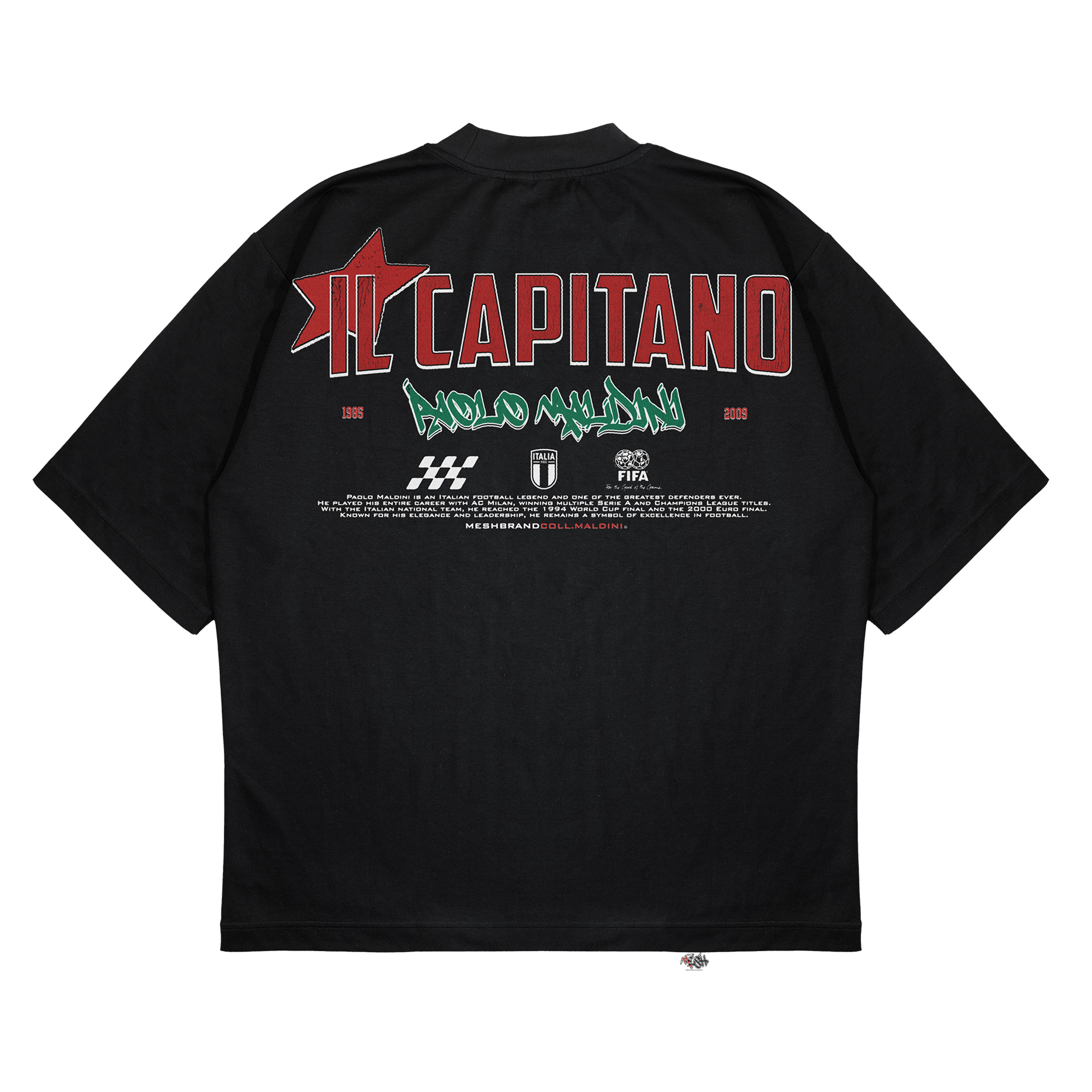 Paolo Maldini Oversized T-Shirt – Italy “Il Capitano” Football Legend Tee