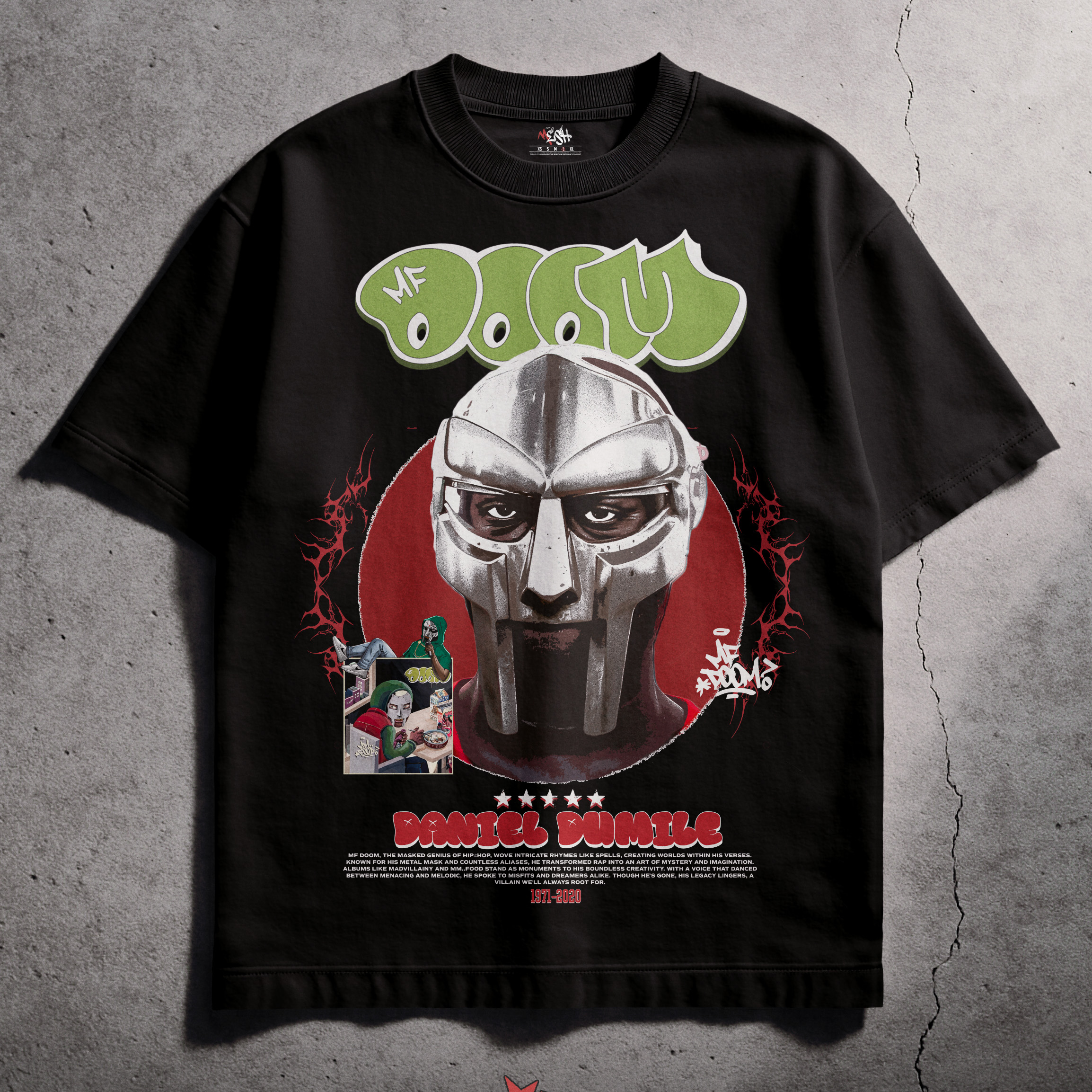 MF DOOM Mask Graphic Oversized T-Shirt – Underground Hip-Hop Legend Tee