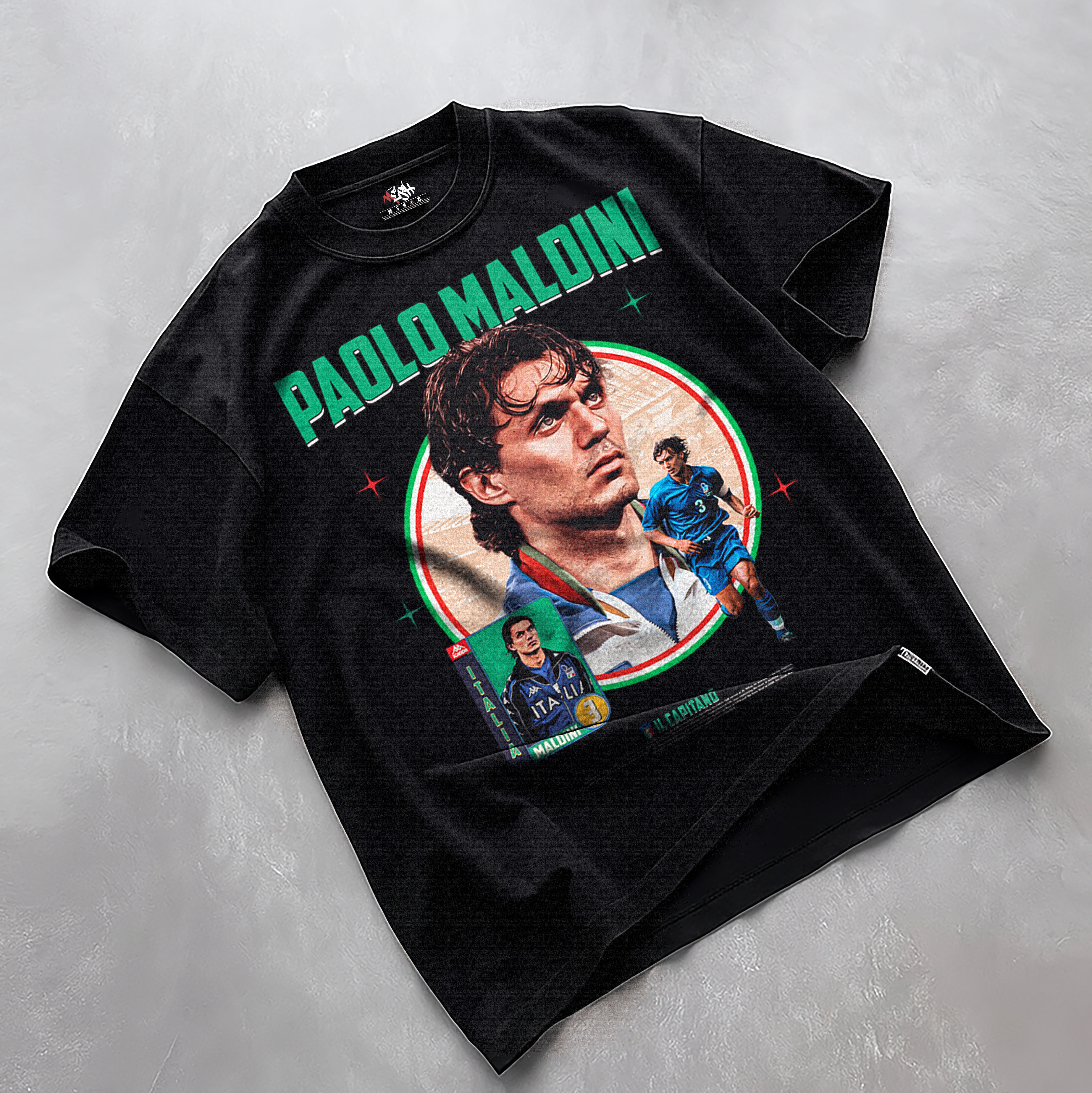 Paolo Maldini Oversized T-Shirt – Italy “Il Capitano” Football Legend Tee