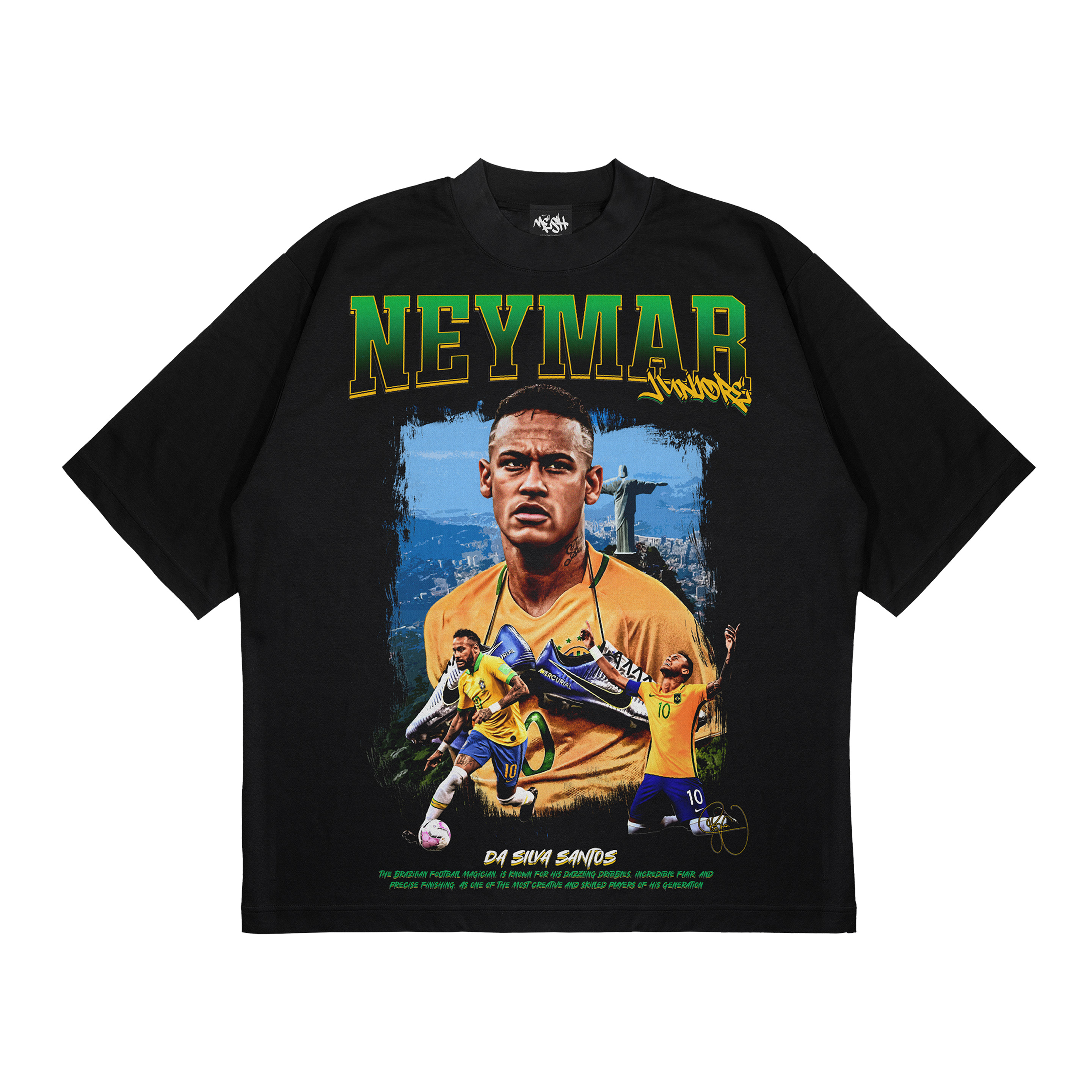 Neymar Jr Oversized T-Shirt – Brazilian Football Star Graphic Tee