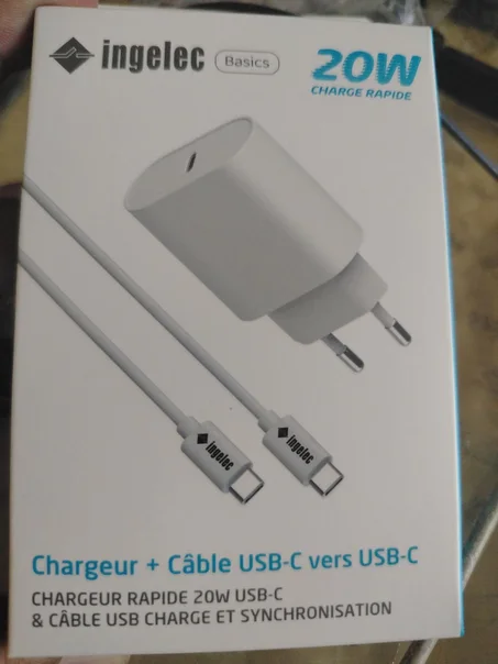 chargeur ingelec 20w recharge rapide garantie 1 an