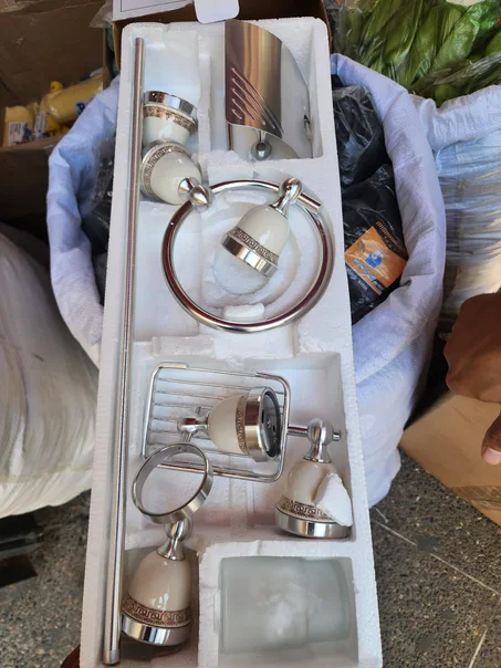 Ensemble 6 pièces salle de bain طقم حمام فاخر بـ6 قطع  كرومي