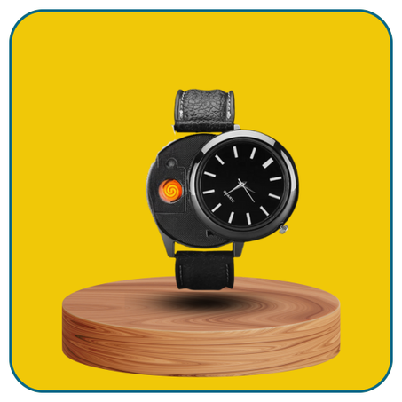 ساعة يد مع ولاعة