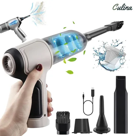 Mini Souffleur Aspirateur À Main Sans Fil Pour Voiture Et Maison, À Double Usage, Avec Batterie Intégrée.