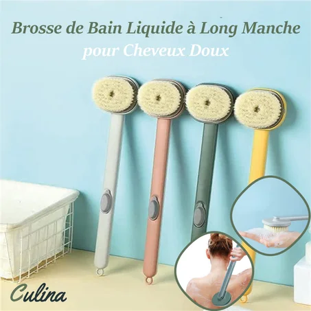 Brosse De Bain Avec Distributeur De Savon Pour Massage, Gommage Et Épuration De Peau