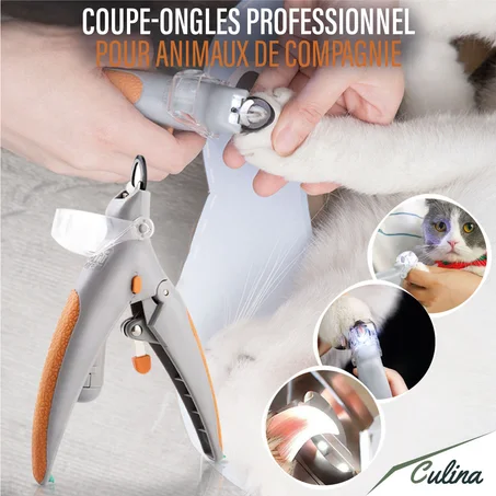 Coupe-ongles Pour Animaux De Compagnie Avec Lumière Led En Acier Inoxydable Pour Chien Et Chat, Ciseaux Professionnels.