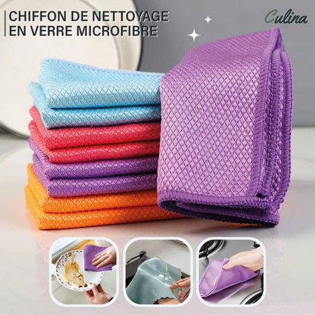 Chiffons de nettoyage Miracle sans traces Nanofibres - Réutilisables (c)