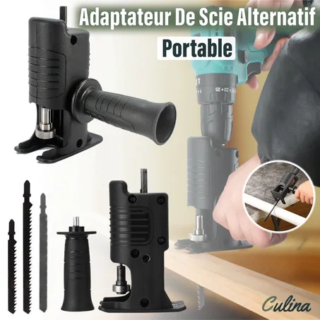 Adaptateur De Scie Alternatif Portable Avec Lame Pour Perçage De Bois Et Métal.