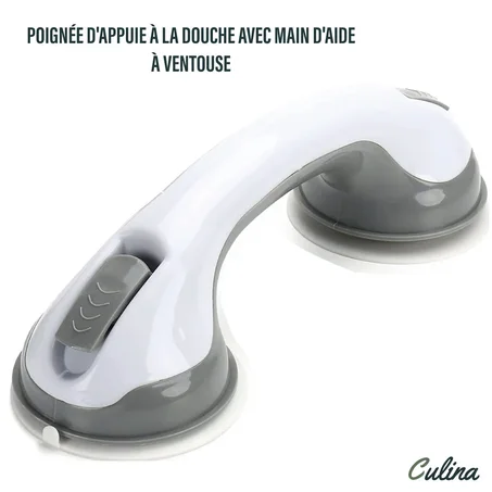 Poignée d'appuie à la douche avec main d'aide à ventouse pour femmes enceintes, âgées et handicapés.