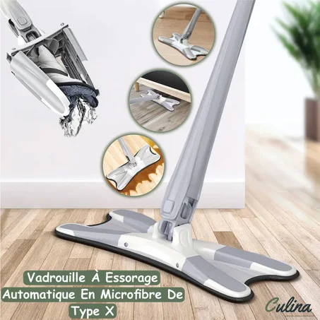 Vadrouille À Essorage Automatique En Microfibre De Type X (c)