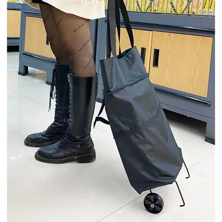 Chariot D'achat Pliable 2 En 1 (Sac A Main Et A La Fois Chariot De Course) (c)