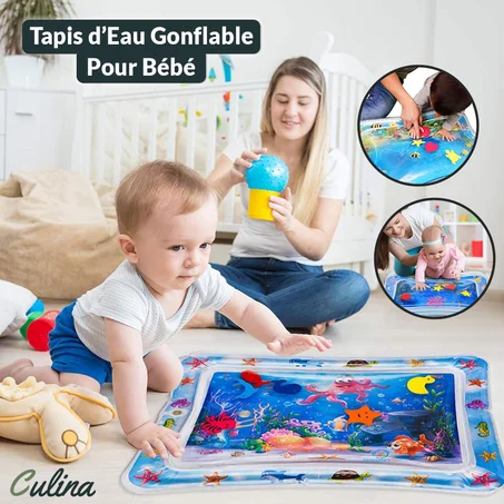 Tapis d’Eau Gonflable pour Bébé Avec 6 Créatures Marines (c)