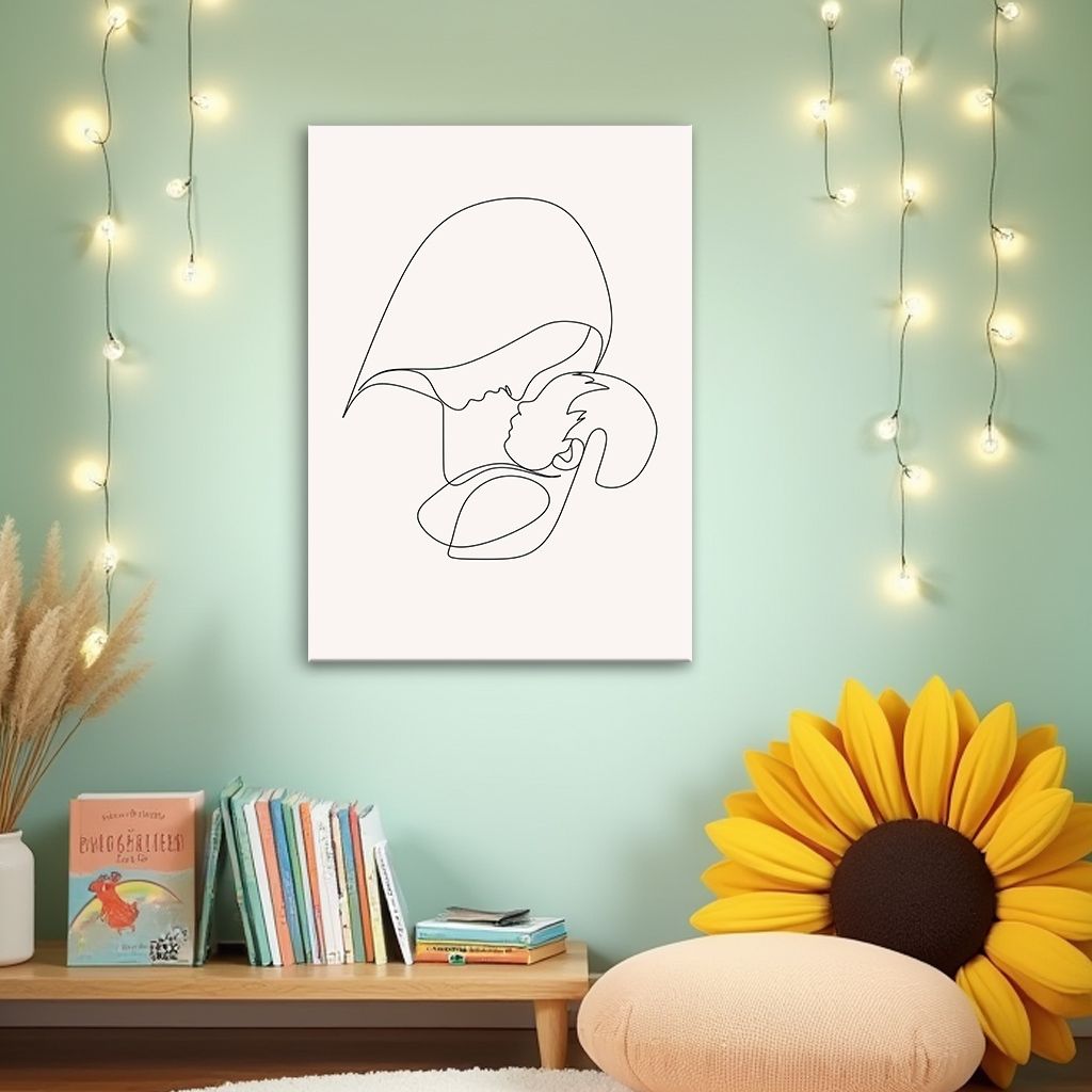 Parent & Child Line Art