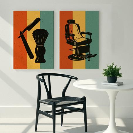 Lot 2 Tableaux - Coiffeur