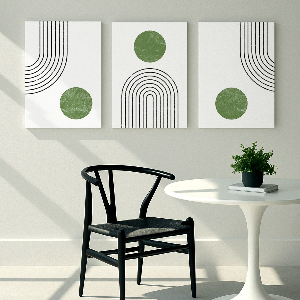 Lot 3 Tableaux - Vert Sauge