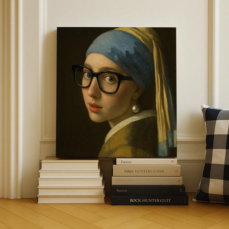 Tableau Opticien - fille a la perle