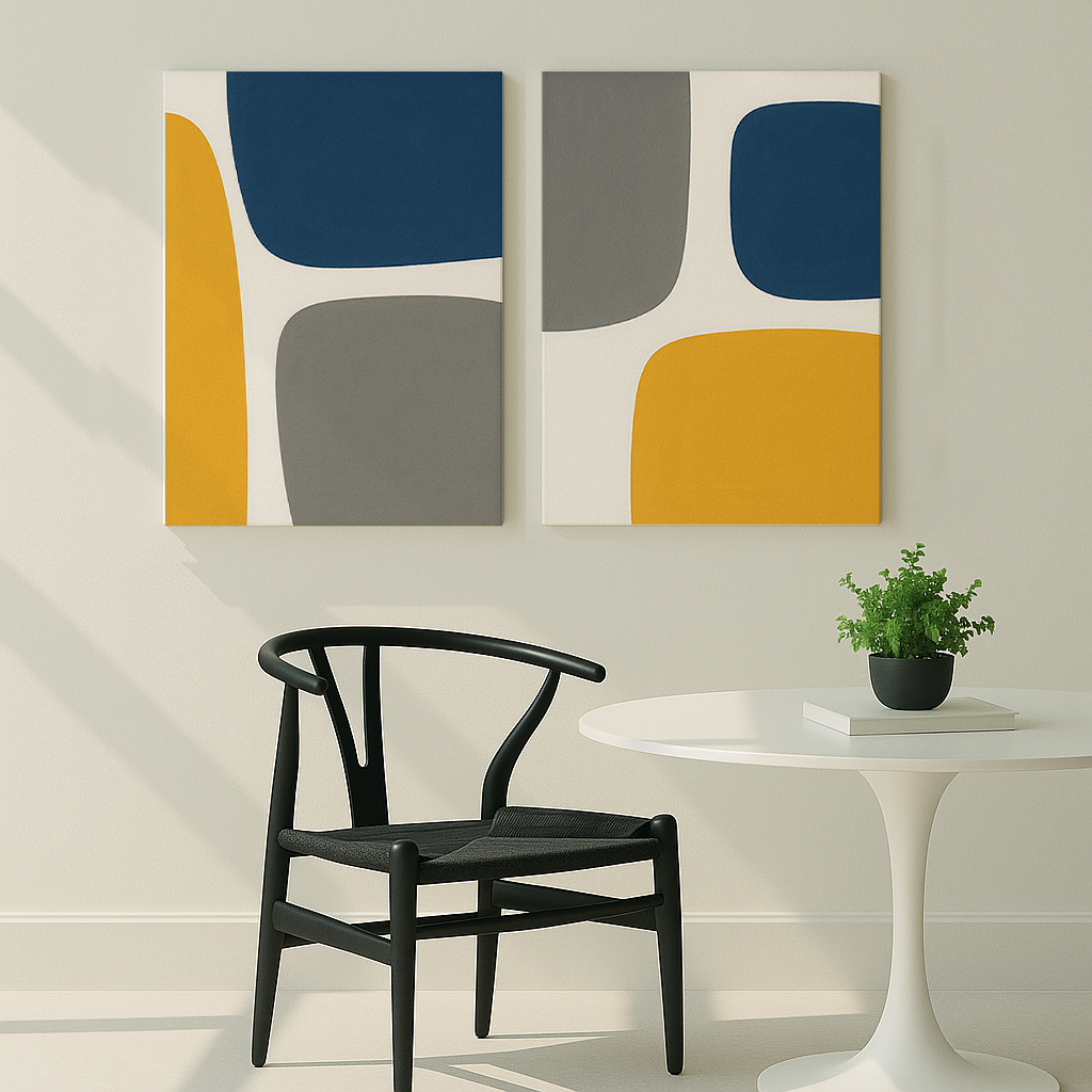 Lot 2 Tableaux - Formes Abstraites