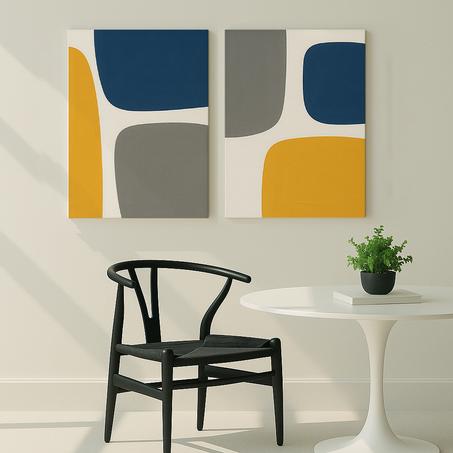 Lot 2 Tableaux - Formes Abstraites