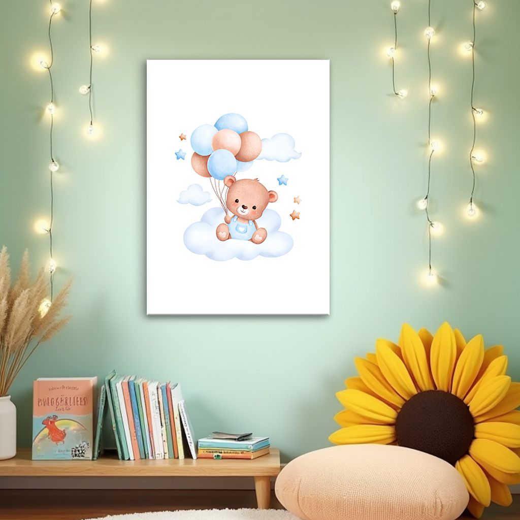 Bear with Blue Balloons