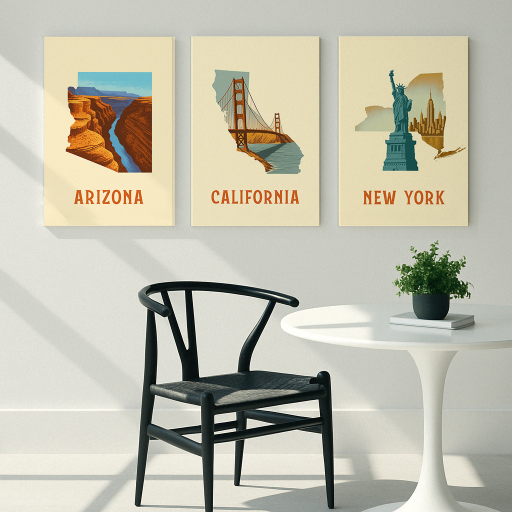 Lot 3 Tableaux - Arizona - California - New York