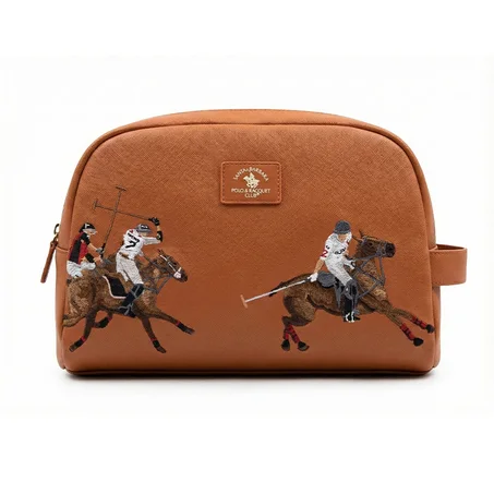 Santa Barbara Polo & Racquet Club Leather Embroidered Hand Bag