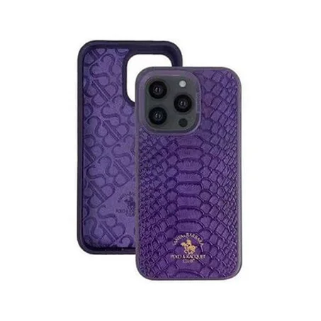 iPhone 14 Pro Max - Santa Barbara Genuine Leather Case KNIGHT Series (PURPLE)