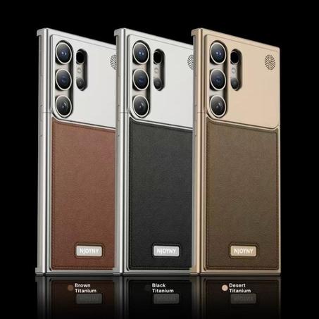 S25 Ultra Aero Flex Frameless Metal Leather Magsafe Case