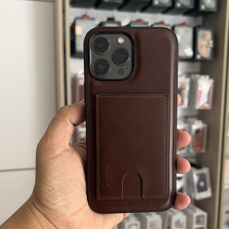 Coque en cuir avec Porte Carte et support